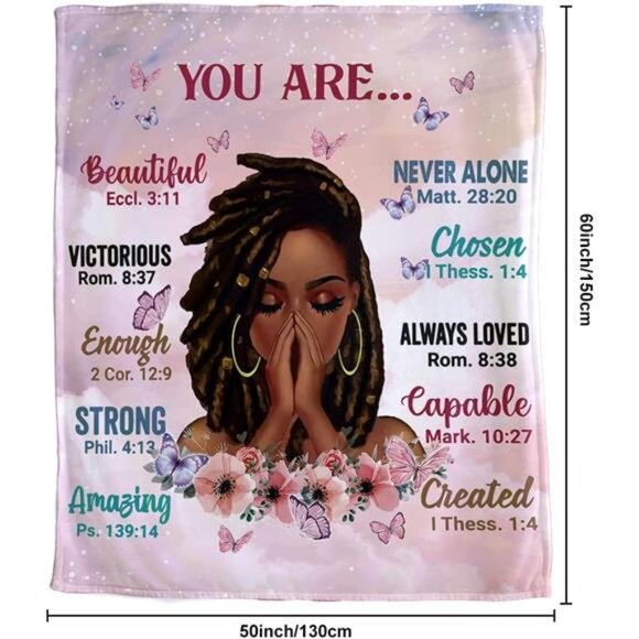 Inspirational Throw Blanket Fleece Soft Cozy Bedroom Gift for Women Girls 50x60 - Picture 3 of 8